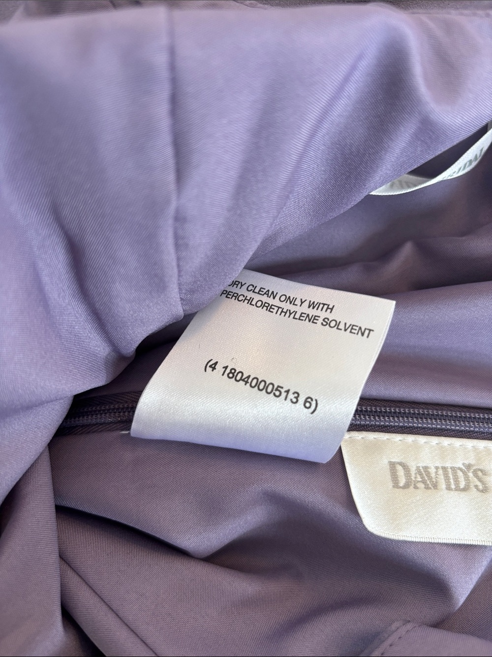 NWT! David's Bridal Lavender Satin Gown with Side Bow - Picture 8 of 10